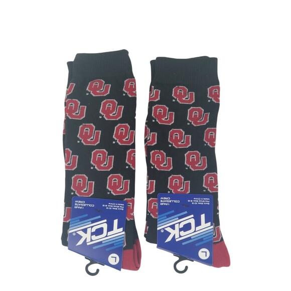 TCK Oklahoma University Sooners NCAA Licensed Crew Socks (8-12) - Picture 4 of 7